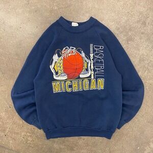 Vintage Michigan Wolverines College Basketball 90s NCAA Sweatshirt Crewneck L